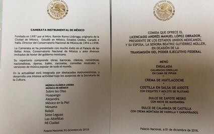 Este es el menú que degustaron los invitados de AMLO en Palacio Nacional