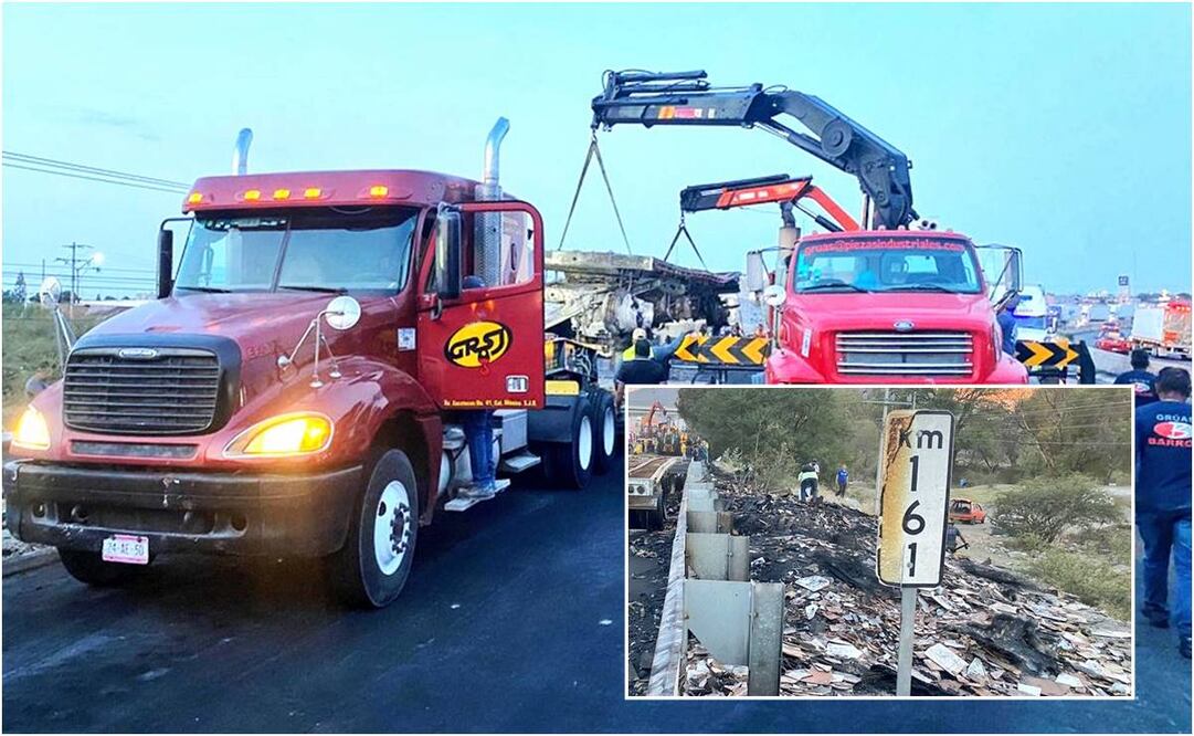 Retiran tráilers de la México-Querétaro. Foto: Especial