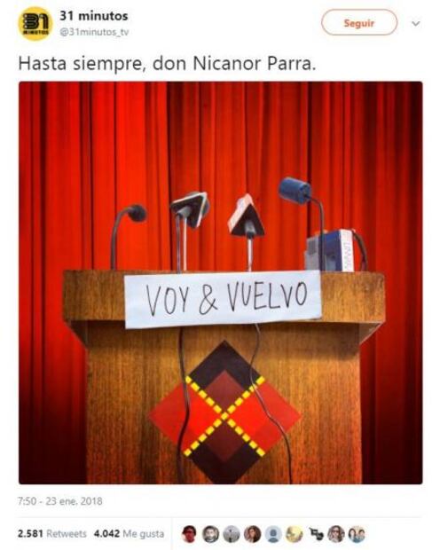 Lamentan fallecimiento de Nicanor Parra