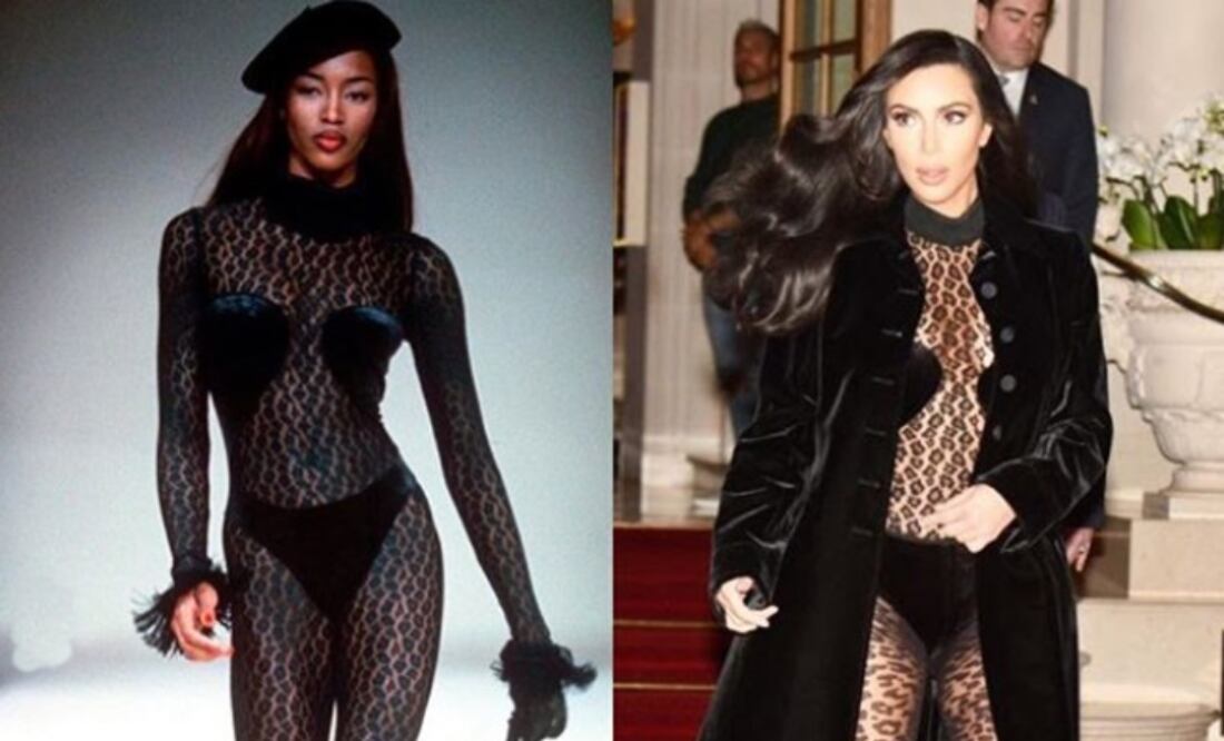Kim Kardashian ha lucido un estilismo similar al de Naomi Campbell