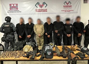 En Chiapas caen 7 con armamento, vehículos y equipos tácticos; enfrentan delito de violación a la ley federal de armas de fuego
