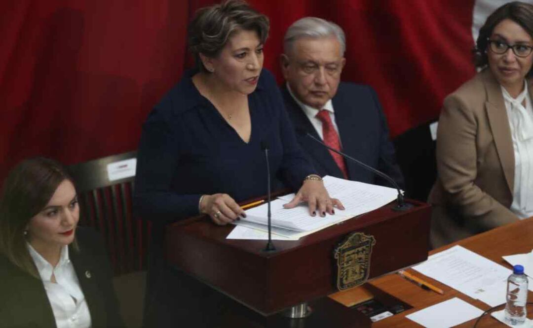 14 DE SEPTIEMBRE DEL 2023.   DELFINA GOMEZ TOMÓ  PROTESTA COMO GOBERNADORA DEL ESTADO DE MEXICO ACOMPAÑADA POR EL PRESIDENTE DE MEXICO ANDRES MANUEL LOPEZ OBRADOR.    FOTO JORGE ALVARADO