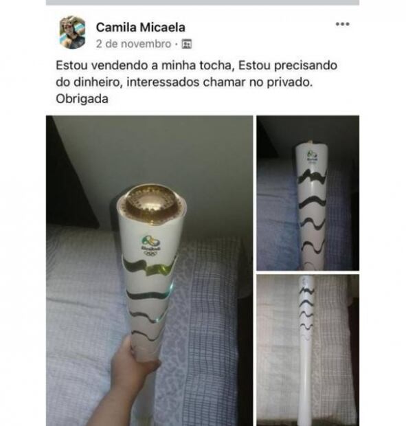 Brasileños venden antorchas olímpicas para salir de la crisis económica por el Covid-19