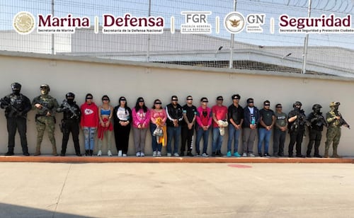 Detienen a 14 presuntos integrantes de una célula delictiva dedicada al secuestro en Veracruz (21/02/2026). Foto: Especial