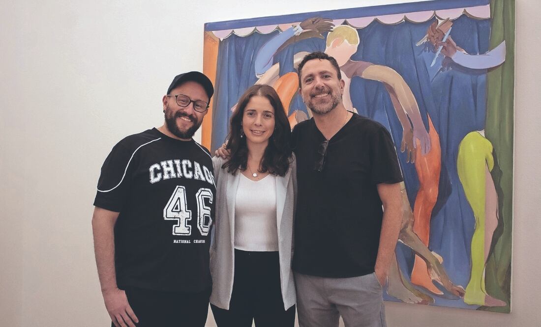 Jorge González Velázquez, Othiana Roffiel y Javier Peláez Gómez, ganadores de la XX Bienal Tamayo. Abajo, aspectos de la exposición. Fotos: Fernanda Zamora. El Universal