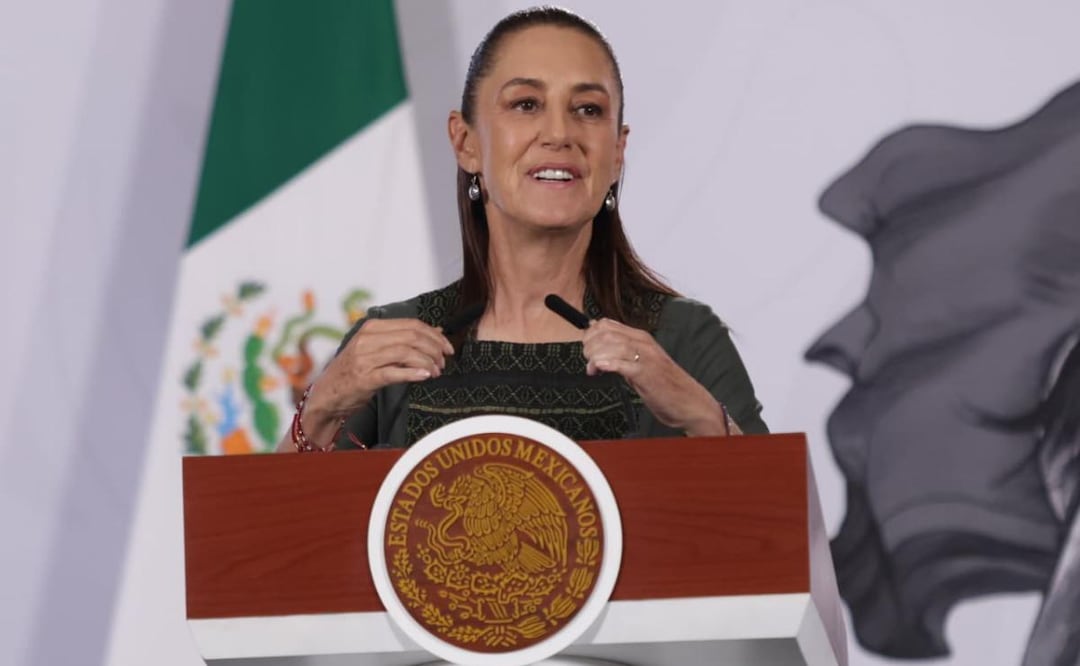 Presidenta Claudia Sheinbaum durante su conferencia de prensa este 12 de junio desde Palacio Nacional. Foto: Carlos Mejía / EL UNIVERSAL