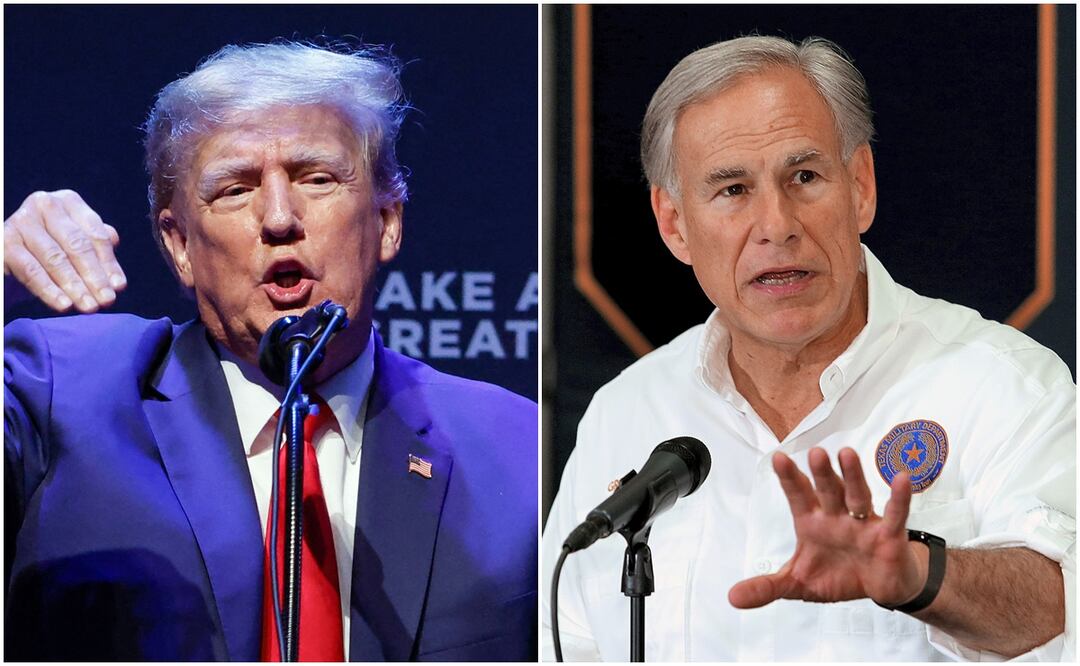 El expresidente de los Estados Unidos, Donald Trump y el gobernador de Texas, Gregg Abbot. Foto: Archivo/EL UNIVERSAL