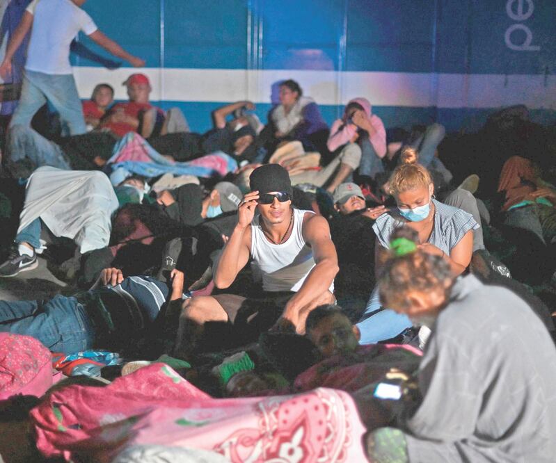 Migrantes hondureños en Entre Ríos, Guatemala. El país fue señalado como el paso más peligroso. ARCHIVO AFP