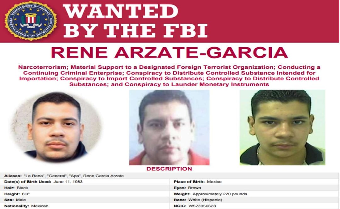 René Arzate García. Foto: Captura de pantalla FBI