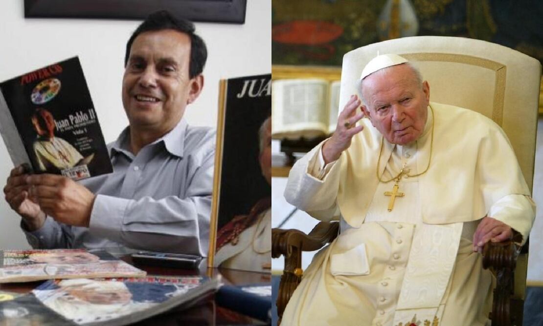 Imagen del hombre que hizo historia y el papa Juan Pablo II en Colombia. FOTO: MAURICIO MORENO/ARCHIVO EL TIEMPO