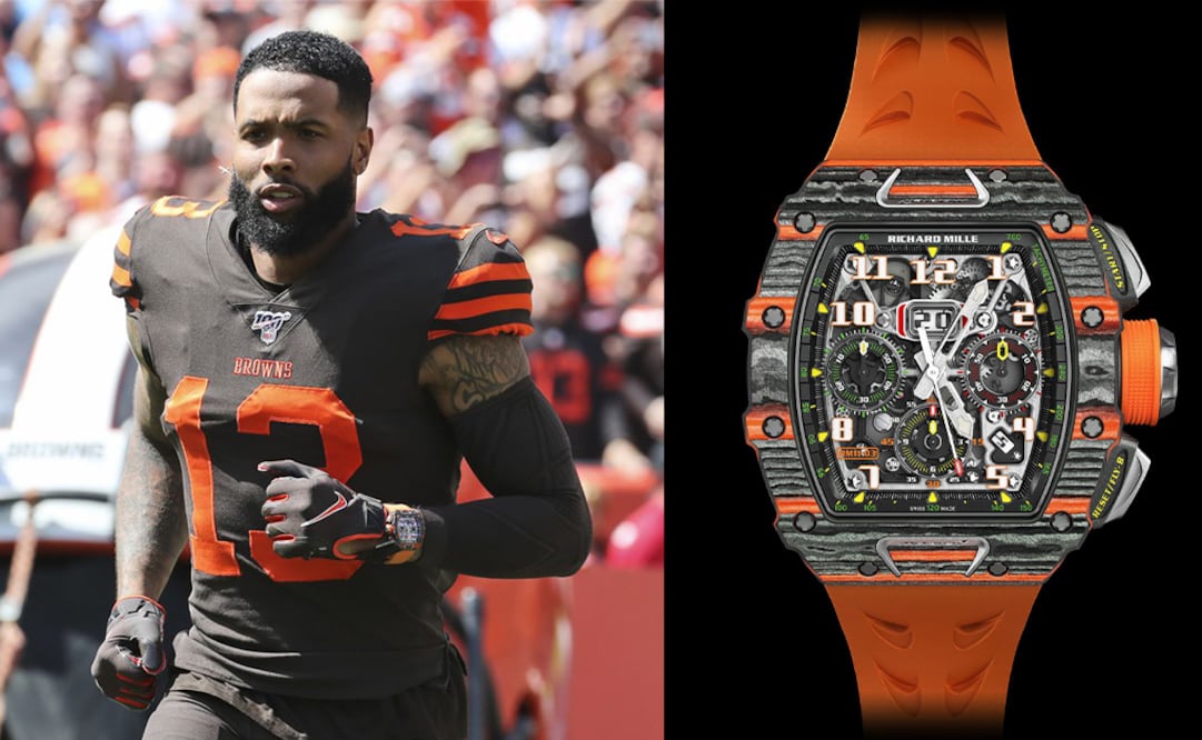 El receptor de los Cleveland Browns, Odell Beckham Jr., lució en el campo de juego un RM 11-03 de Richard Mille