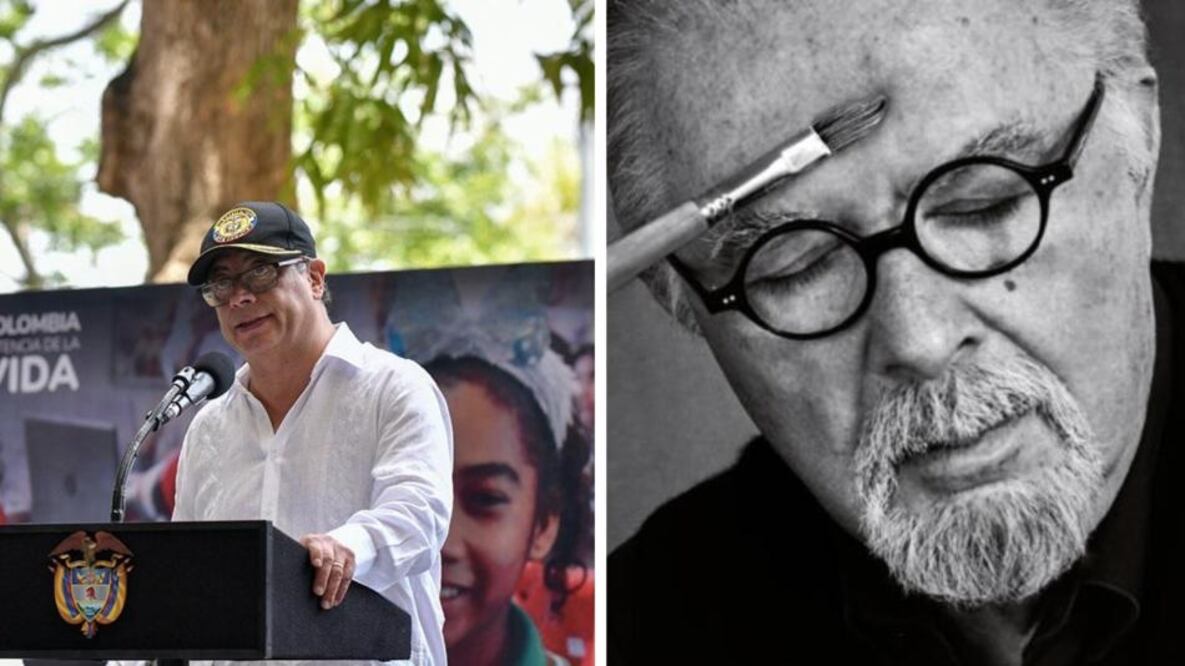Gustavo Petro, presidente de Colombia, y Fernando Botero, pintor y escultor colombiano. Foto: El Tiempo