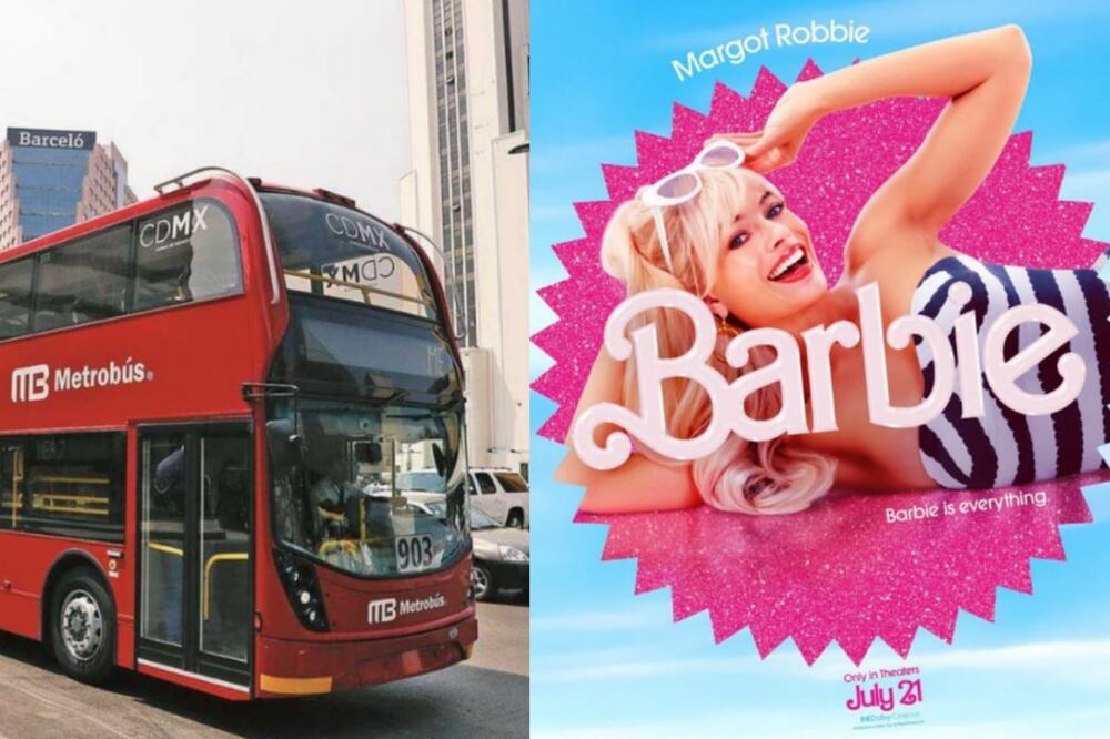 El póster de Barbie del Metrobús provocó reacciones en internet. Foto: Archivo EL UNIVERSAL / Instagram @barbiethemovie