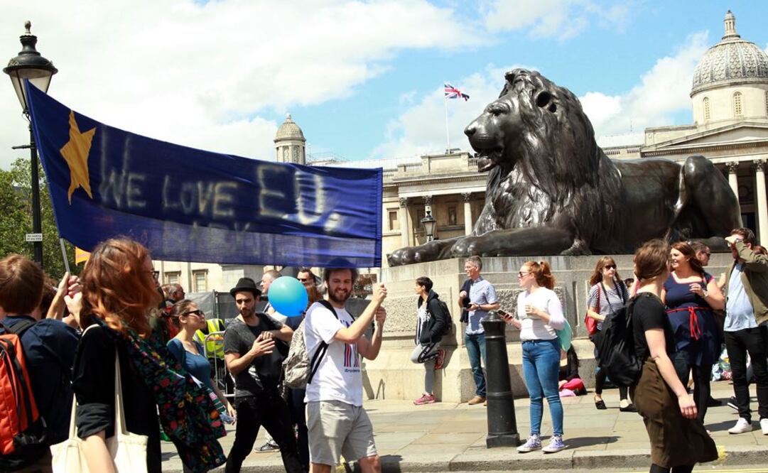 Marchan en Londres contra el Brexit