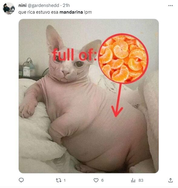 Memes sobre la temporada de mandarinas. Foto: Twitter