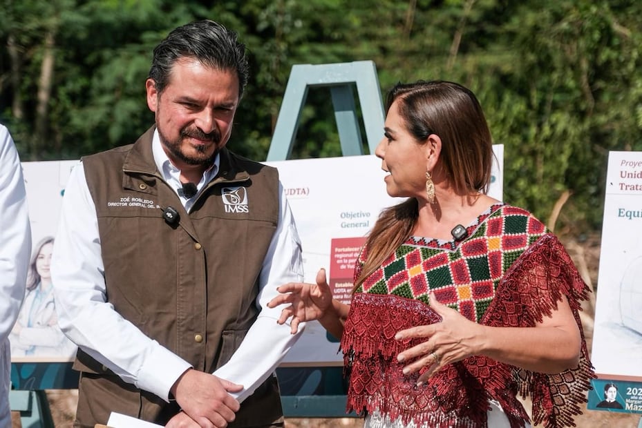 Mara Lezama y Zoé Robledo supervisan predio para nueva Unidad de Diagnóstico y Tratamiento Ambulatorio del IMSS en Cancún. (Foto: especial)
