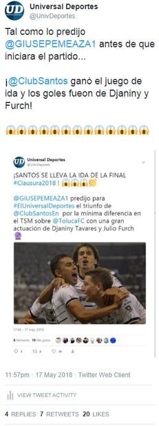 Giusepe Meaza predice a Toluca Campeón