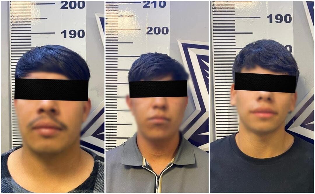 Los detenidos en Sonora fueron identificados como Jesús E. "N" de 19 años, Ernesto A. "N" de 23 años y Miguel A. "N" de 21 años, quienes dijeron pertenecer al crimen organizado (24/01/2025). Foto: Especial