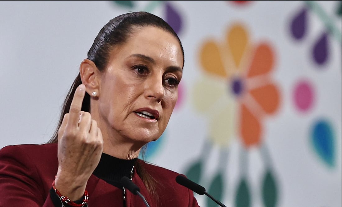 La presidenta Claudia Sheinbaum Pardo en la mañanera del 25 de junio de 2025 en la Ciudad de México. Foto: Berenice Fregoso/EL UNIVERSAL