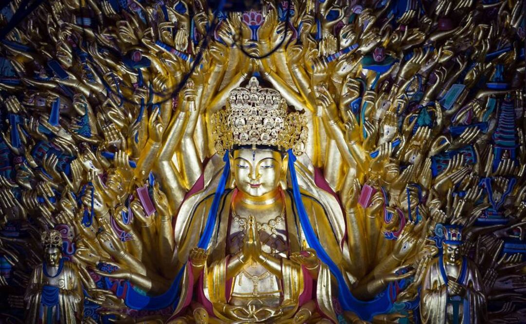 Concluye restauración de famoso buda de las mil manos