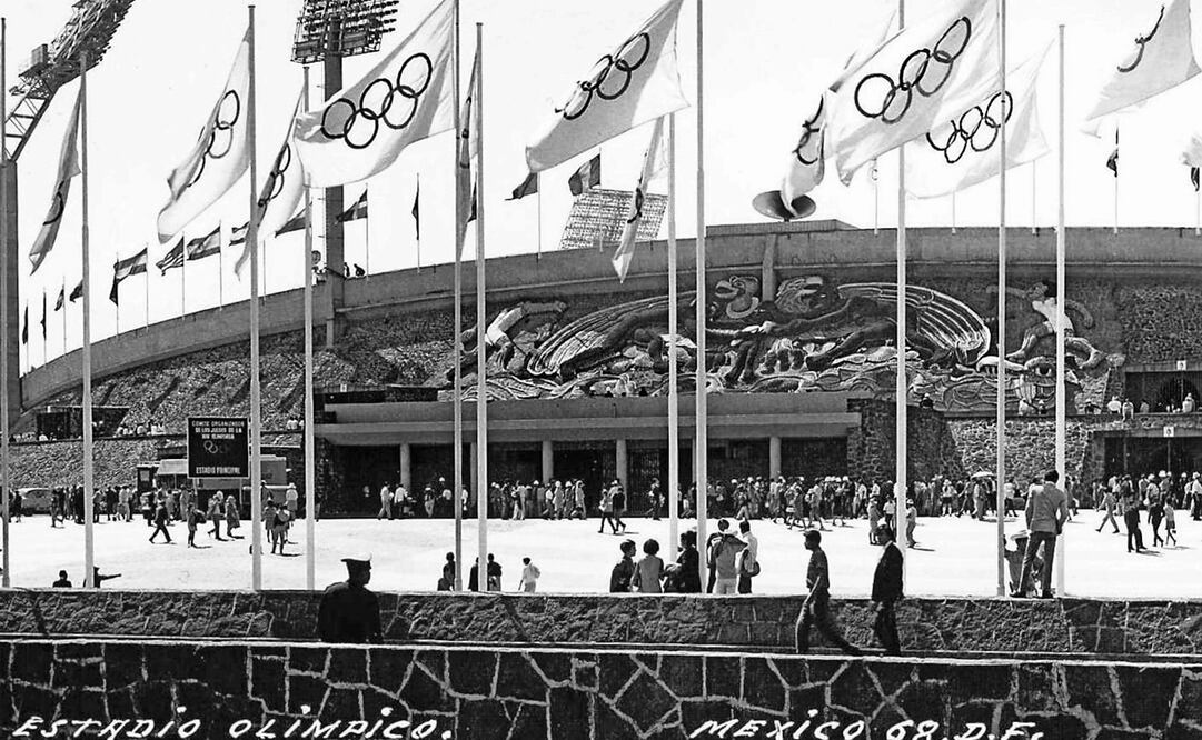 El estadio universitario durante los Juegos Olímpicos de México 1968.Foto:Archivo/EL UNIVERSAL