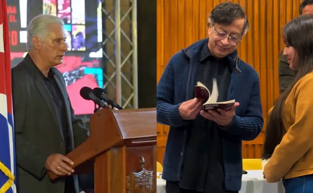 Miguel Díaz-Canel, presidente de Cuba, y Gustavo Preto de Colombia. Foto: Vía Facebook.