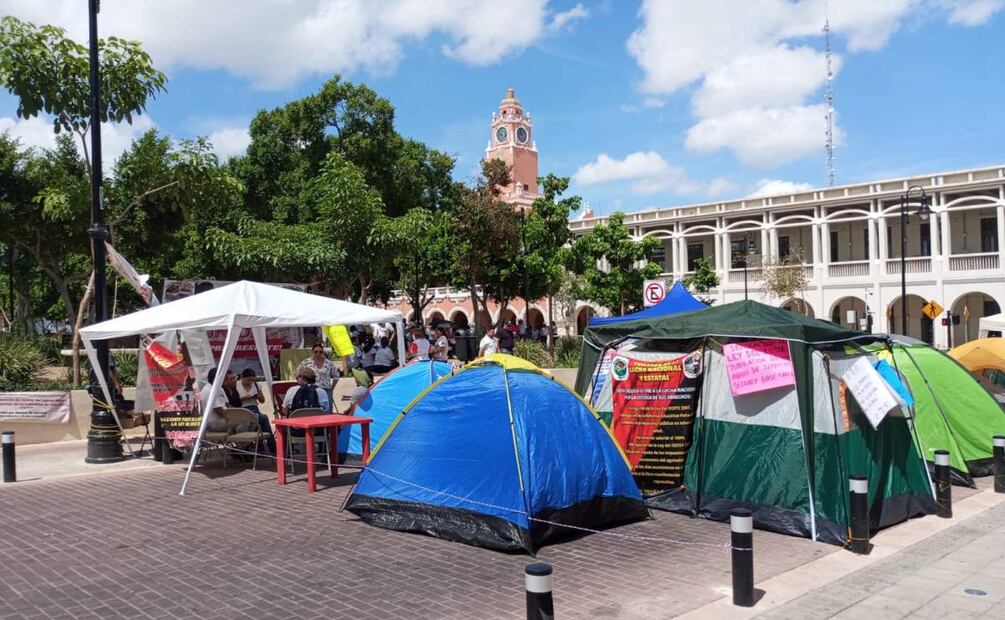 Maestros de la CNTE intensifican protestas en Yucatán (23/05/2025). Foto: Especial