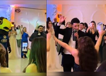 VIDEO: Illian Hernández, el más americanista; festejó su boda con el himno del América y con Agui, la mascota