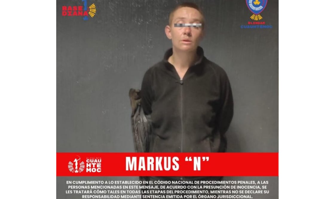 Detienen a mujer estadounidense que arrojaba piedras a transeúntes en la Condesa (19/12/2024). Foto: Especial