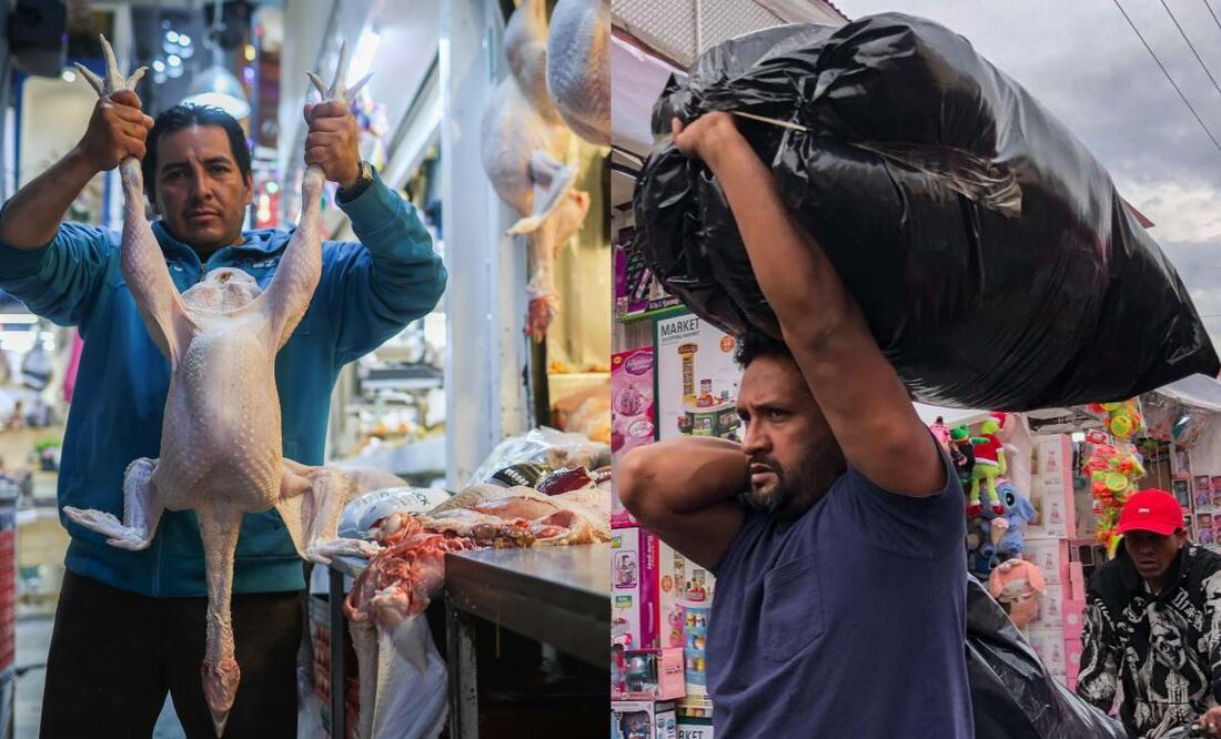 Compras de última hora en víspera de navidad; se intensifica el flujo de personas en mercados y supermercados al mayoreo, 24 de diciembre de 2024. Fotos: Diego Simón Sánchez y Gabriel Pano