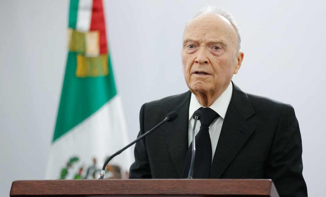 El titular de la Fiscalía General de la República (FGR), Alejandro Gertz Manero, durante la conferencia de prensa de este 7 de septiembre del 2025. Foto: Diego Simón / EL UNIVERSAL.