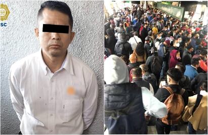 Hombres pelean por entrar a vagón del Metro y durante riña uno navajea al otro en la Línea 8