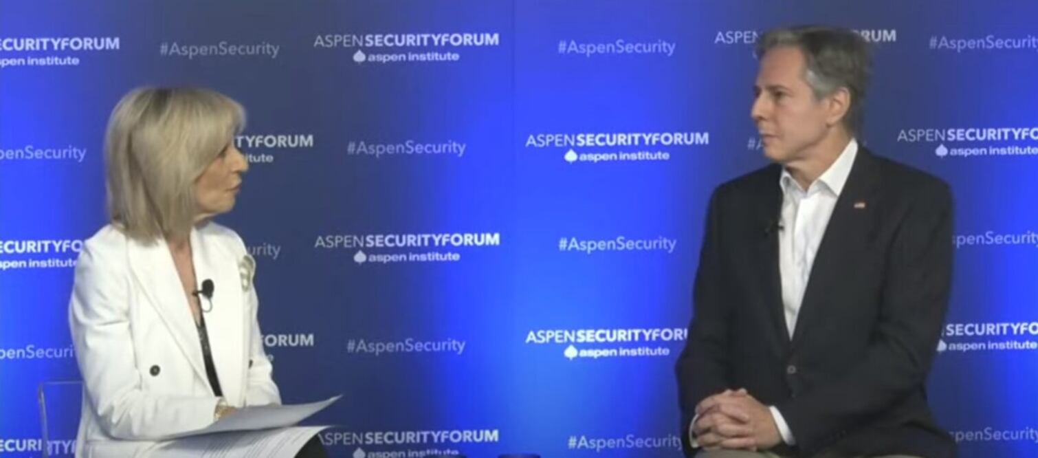 Antony Blinken, secretario estadounidense de Estado, en el Aspen Security Forum. Foto: tomada de video