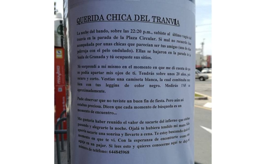 La "carta de amor" de un joven en Murcia causa polémica; lo llaman acosador