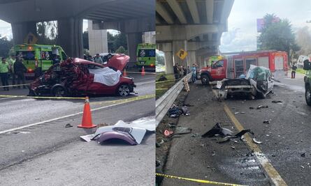 Pipa de agua se queda sin frenos y se impacta con otros vehículos en la México-Toluca; hay 3 muertos