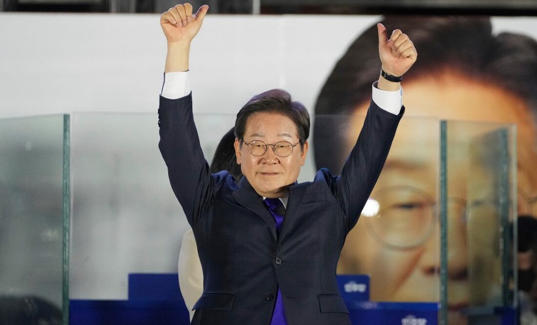 El candidato presidencial del Partido Demócrata de Corea del Sur, Lee Jae-myung, durante un evento en Seúl, Corea del Sur, el miércoles 4 de junio de 2025. Foto: Lee Jin-man / AP