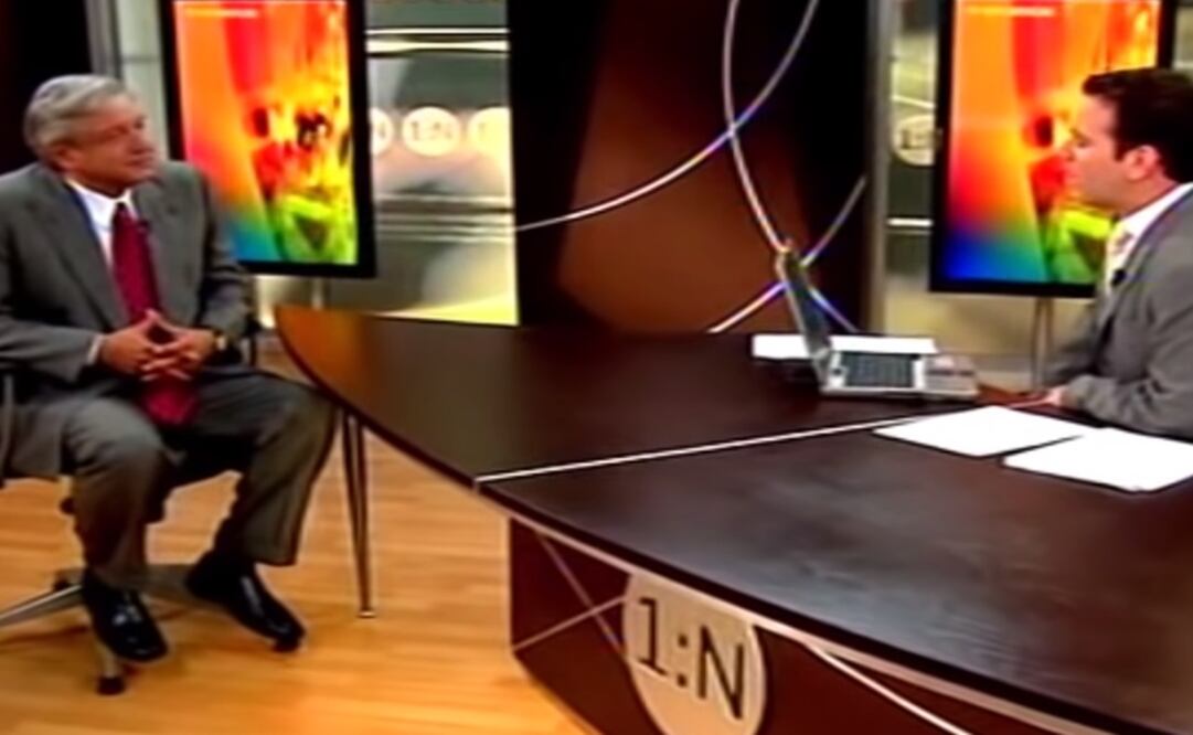 AMLO y Loret de Mola, en entrevista en el 2008 en Primero Noticias