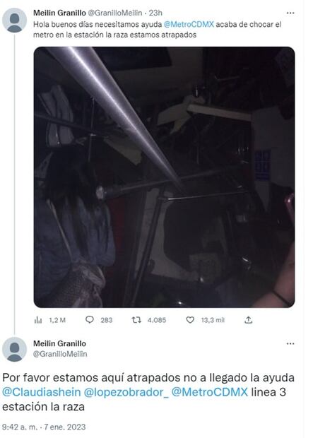 Línea 3 del Metro: Así solicitó ayuda uno de los pasajeros atrapados por choque de trenes