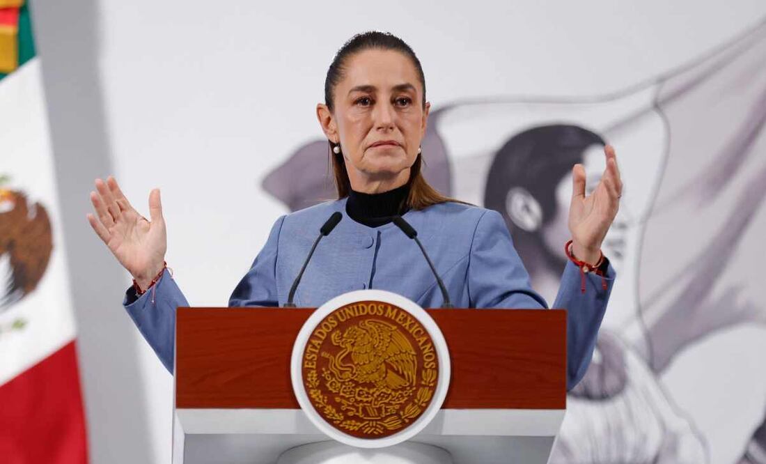 Claudia Sheinbaum, presidenta de México, durante la mañanera del 22 de septiembre del 2025. Foto: Diego Simón / EL UNIVERSAL