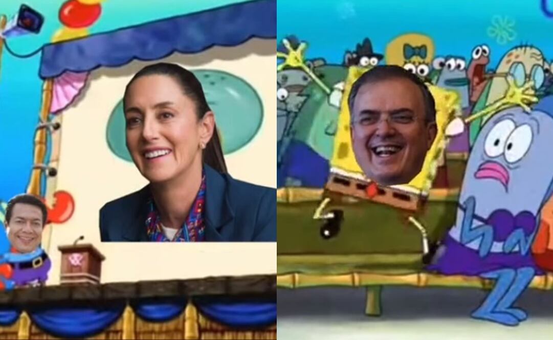 Marcelo Ebrard y Claudia Sheinbaum. Foto: Capturas de TikTok