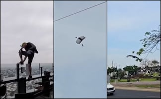 VIDEO Hombre se lanza en paracaídas desde un hotel en Guadalajara; Ayuntamiento clausura terraza 