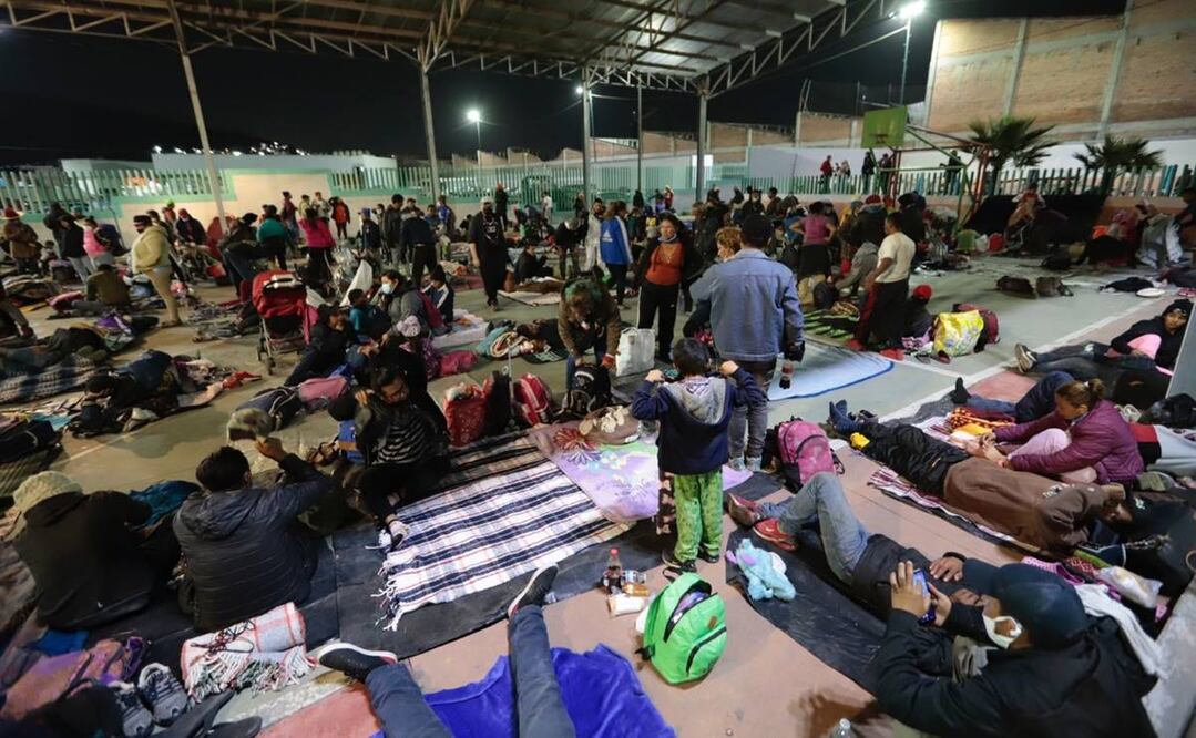 El grupo de migrantes llegó desde el domingo a la Casa del Peregrino, cerca de la Basílica de Guadalupe. Foto: Berenice Fregoso/EL UNIVERSAL