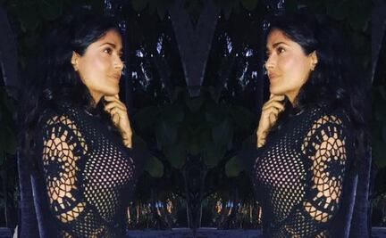 Salma Hayek incendia Instagram con vestido transparente