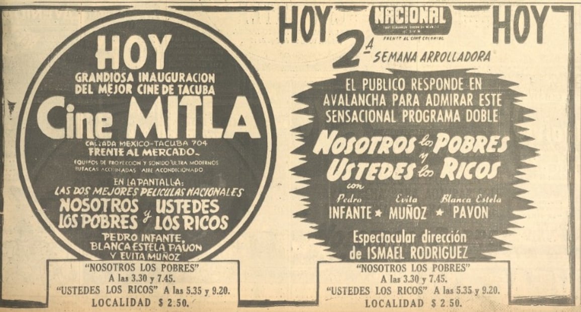 Dos días antes de la muerte de Blanca Estela Pavón, se promocionaban los éxitos cinematográficos de la actriz junto a Pedro Infante.
Hemeroteca EL UNIVERSAL, 24 de septiembre de 1949.