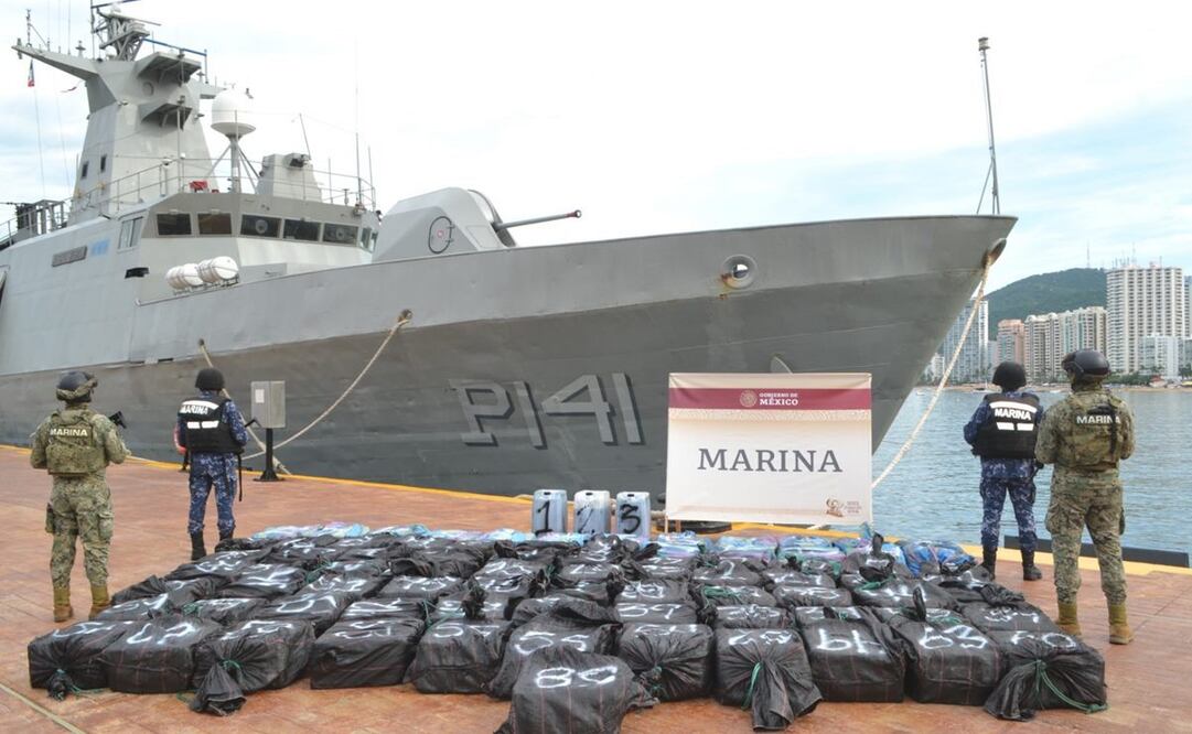Patrulla Oceánica de la Armada de México asegura tres toneladas de cocaína. Foto: Especial