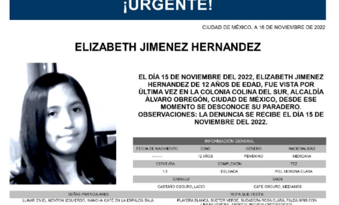 Buscan a Eli, de 12 años; señalan a chofer del transporte escolar en Álvaro Obregón. Foto: Especial