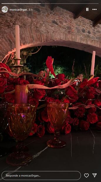 Así lucirán las mesas de la boda de Christian Nodal y Ángela Aguilar.
Foto: Instagram