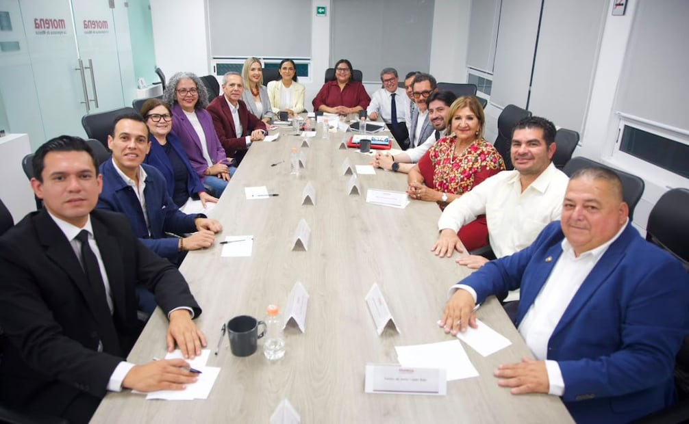 Reunión de Morena con aspirantes a las coordinaciones estatales en defensa de la transformación y la soberanía nacional de Baja California, Baja California Sur, Chihuahua, Nayarit, Sinaloa y Sonora. Foto: X @PartidoMorenaMx