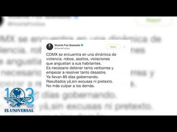 Fox y Sheinbaum polemizan por inseguridad en la CDMX