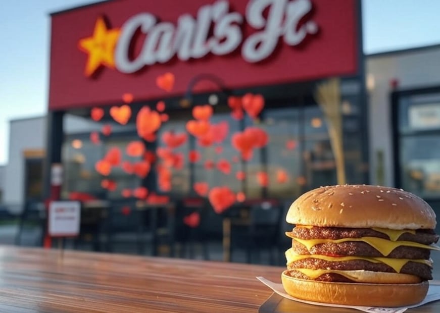 Esta es la increíble promoción que tiene Carl’s Jr para San Valentín. Foto: Creada con IA